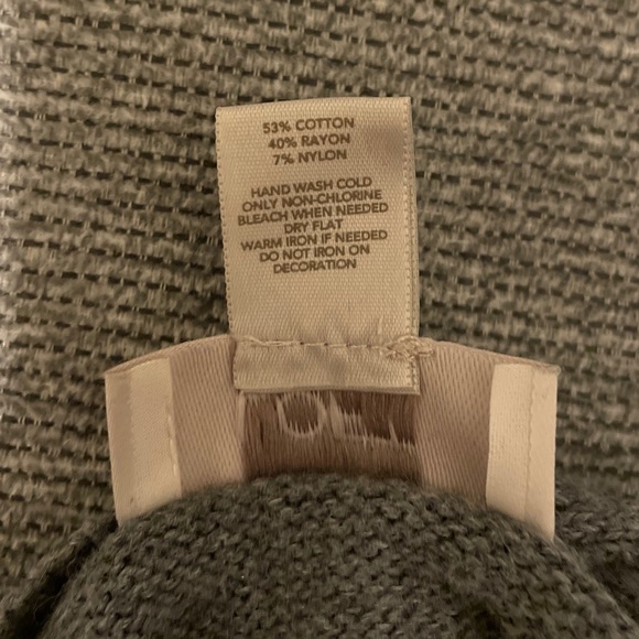 LOFT Embellished Jeweled Collar Gray Sweater - Picture 7 of 8